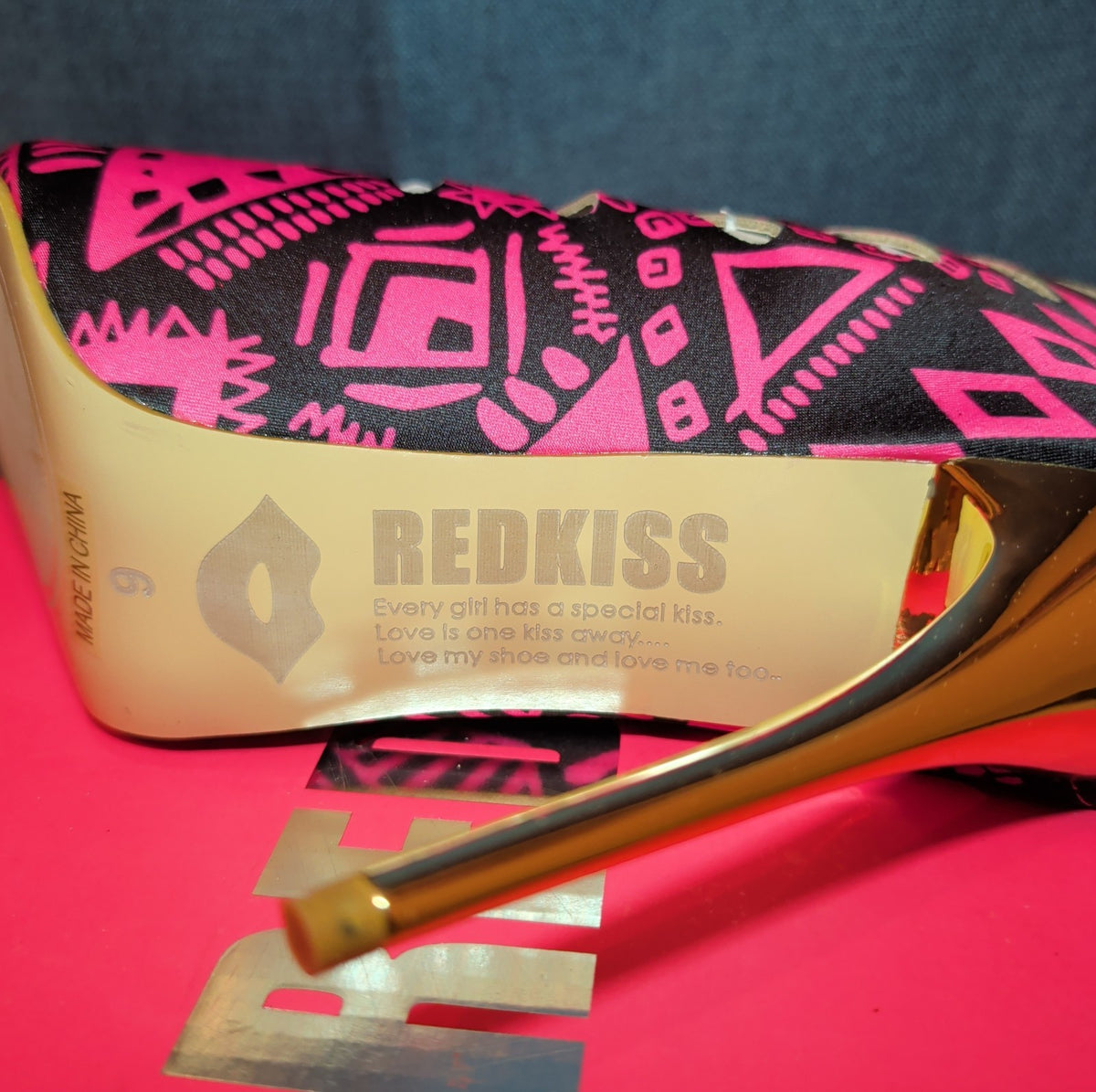RedKiss Summerdance High Heels Size 9 Pink Black Caged Booties Stiletto Boxed