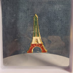 Paris Eiffel Tower Enamel Metal Brooch Vintage Pin