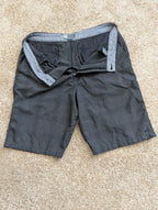 O'Neill Men's Hybrid Flat Front Shorts Size 34 Black Micro Plaid Stretch Chino