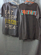 Set Of 2 Fortnite Boys T-Shirts Size L (10-12) Black Graphic Tees Gamer Shirts