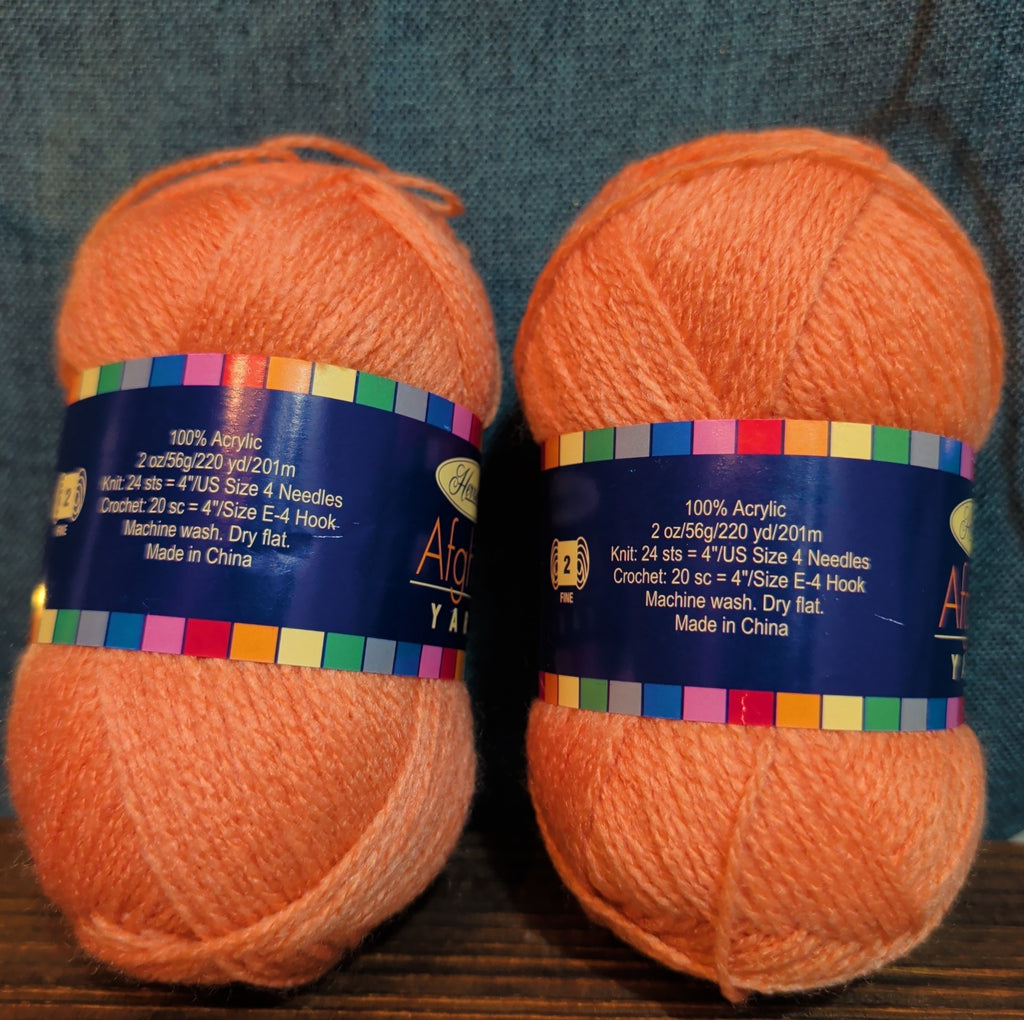 Herrschners Afghan Yarn 2 Ply Coral Rose Acrylic 2 Skein