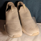 Skechers Mark Nason Slip Ins Wedge Crescent Taupe Knit Sneaker