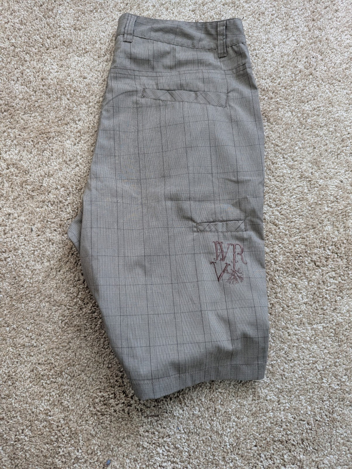 O'Neill Hybrid Boardshorts Men's Size 34 Gray Plaid Swim Trunks Walker Shorts