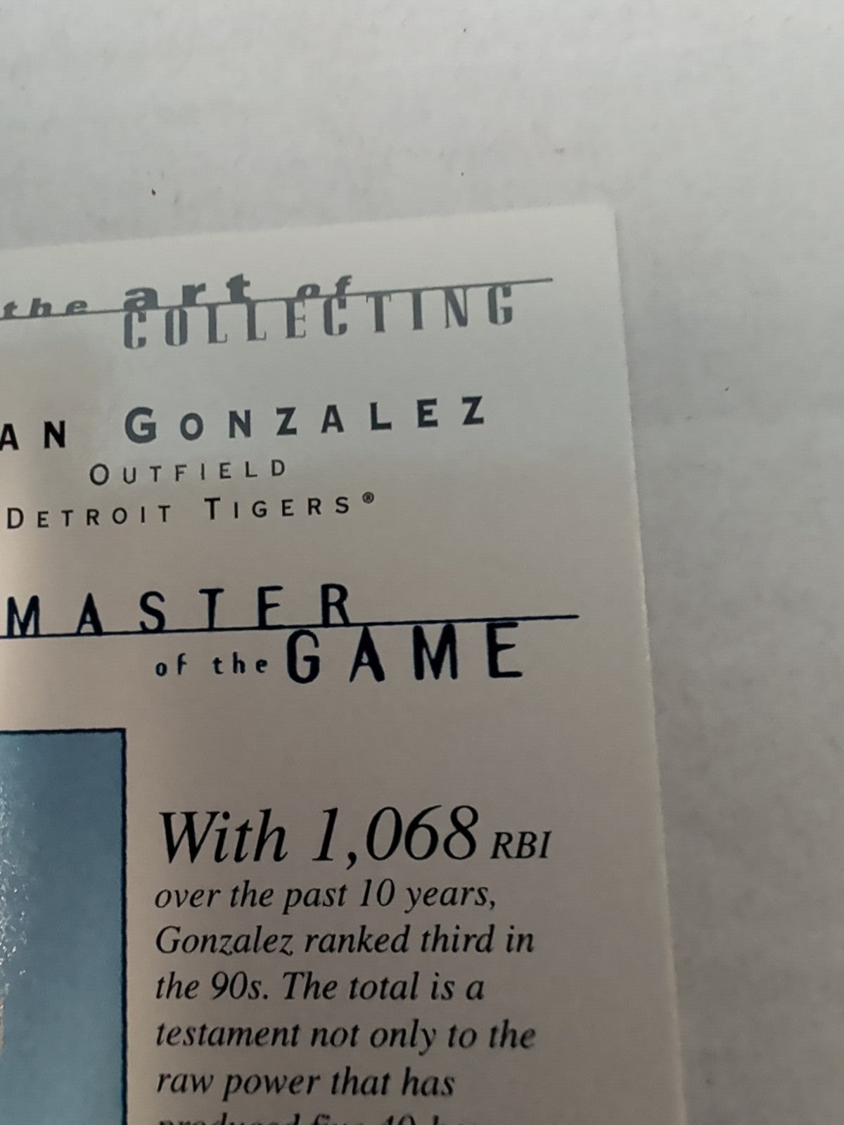 2000 Topps Gallery - Masters of the Game Juan González #116