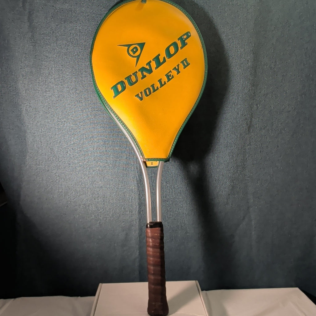 Vintage Dunlop Volley II Aluminum Tennis Racquet 4 5/8 L Made in USA With Cover