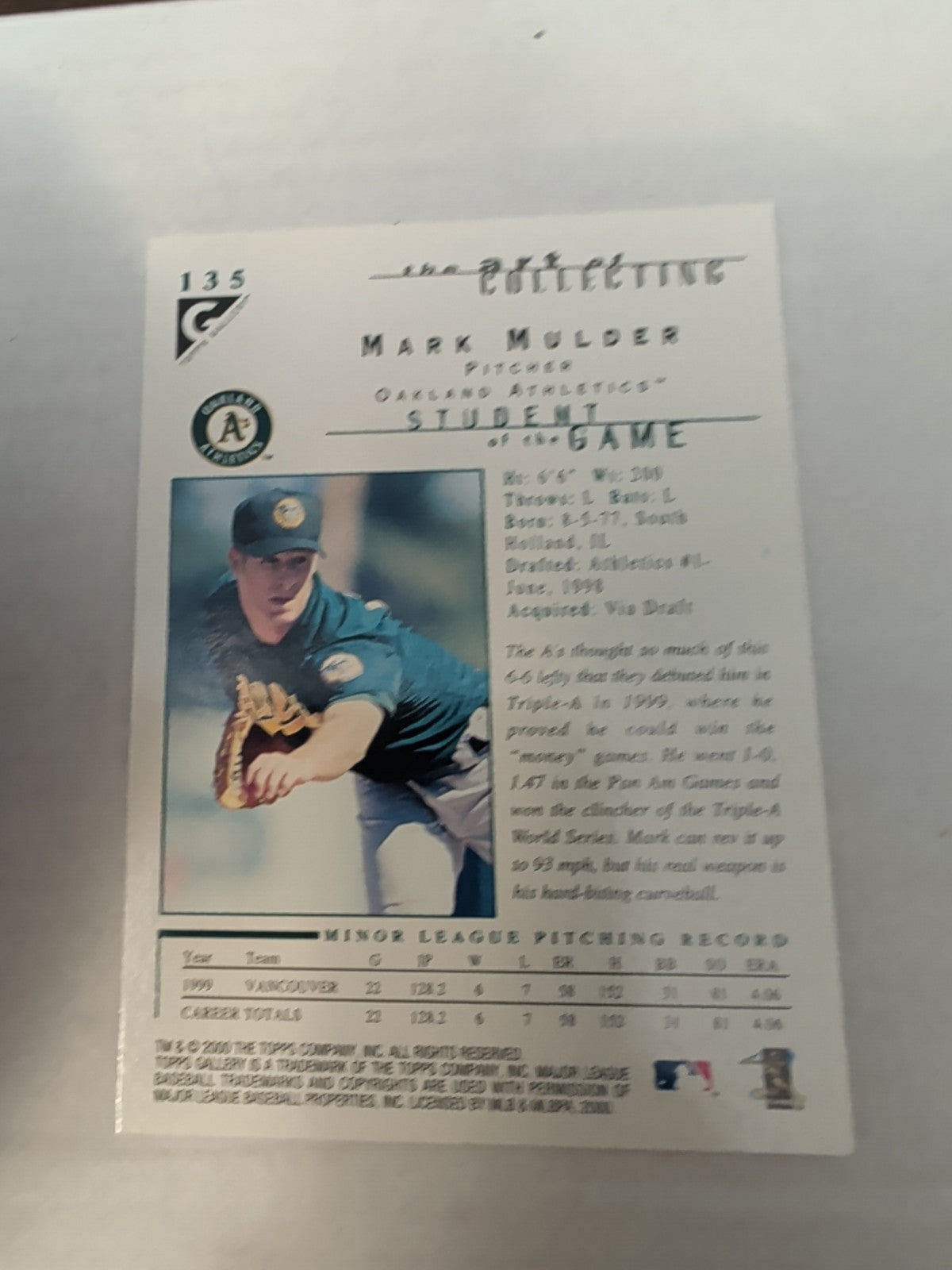 2000 Topps Gallery - Students of the Game Mark Mulder #135