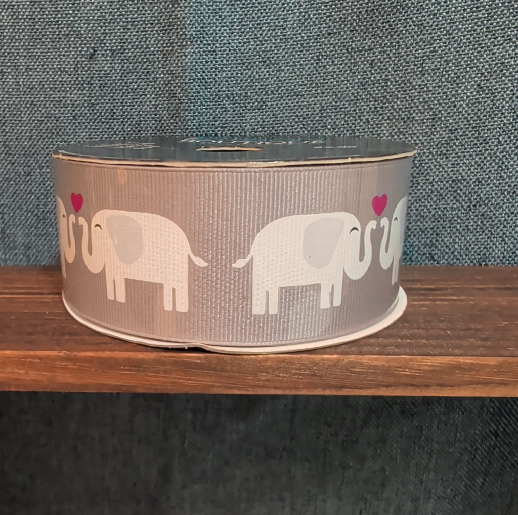 Ribbon Boutique Elephant Heart Grosgrain 1.5 in x 3 yd elephant