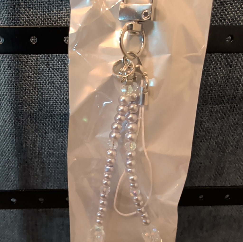 Adorn Beaded Phone Strap Charm Pearl Glass Crystal Y2K Keychain New Card