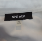 Nine West Blouse White Pocket Split Neck Career Top Gently Used Size PXL