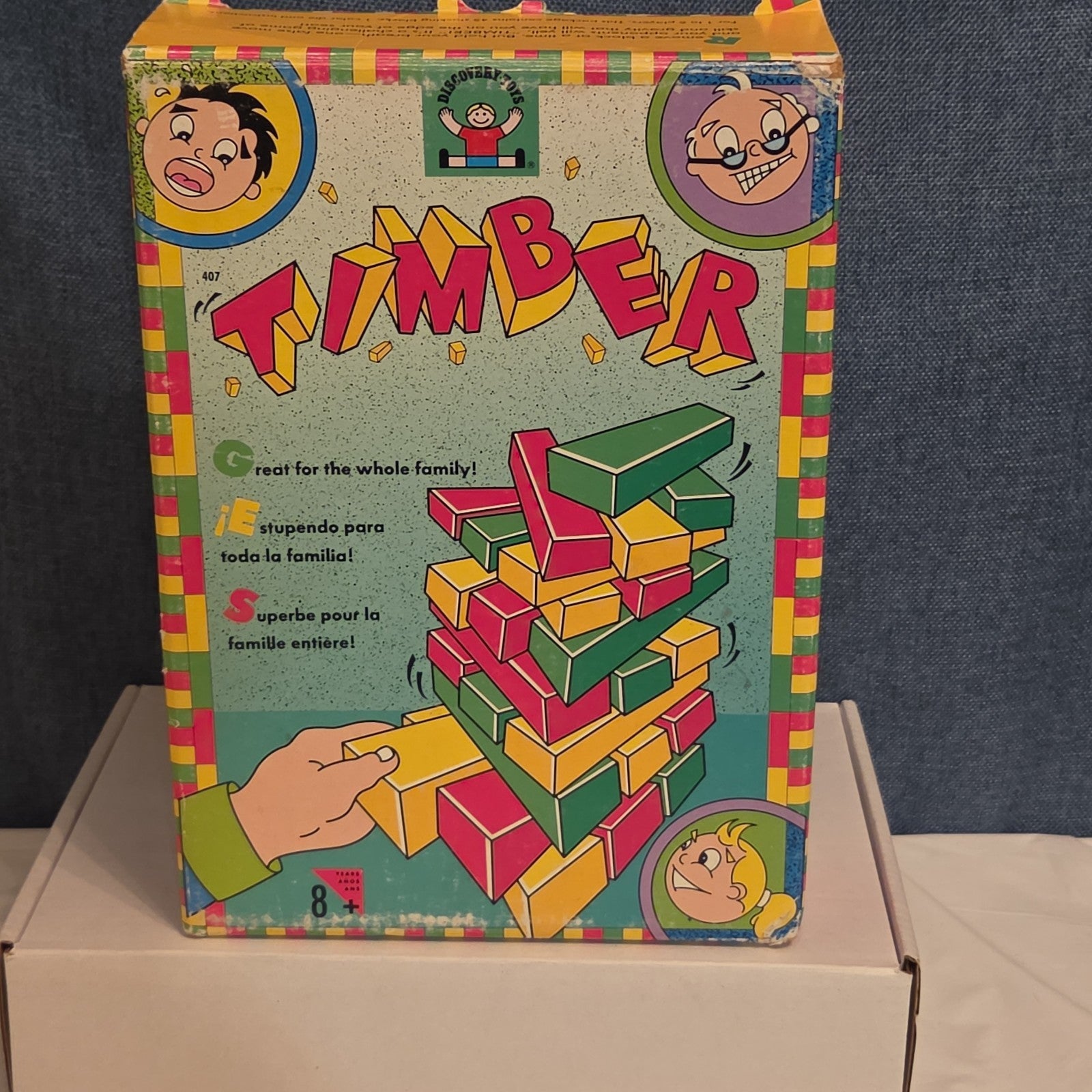 Vintage Discovery Toys Timber Wooden Block Stacking Game
