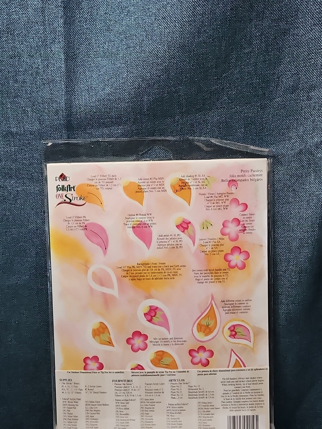 Set of 3 FolkArt One Stroke Painting Worksheet Packs | Flowers #4219 | Reusable