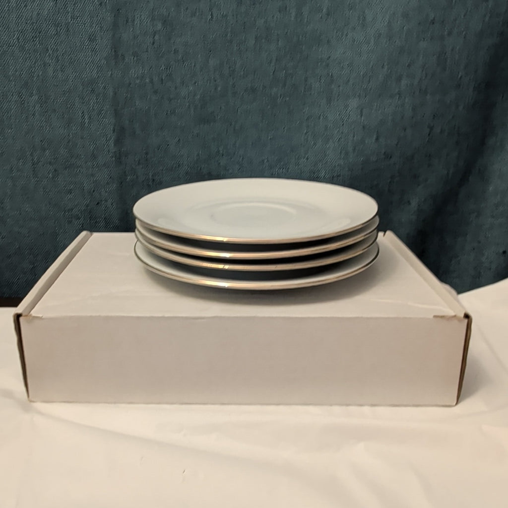 Set of 4 Sea Gull Fine China Saucers 6" | Jian Shang Gold Trim | Replacement