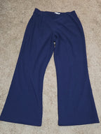 TravelSmith Pants Womens MP Navy Blue Wide Leg Stretch Travel Pull On Style 3212