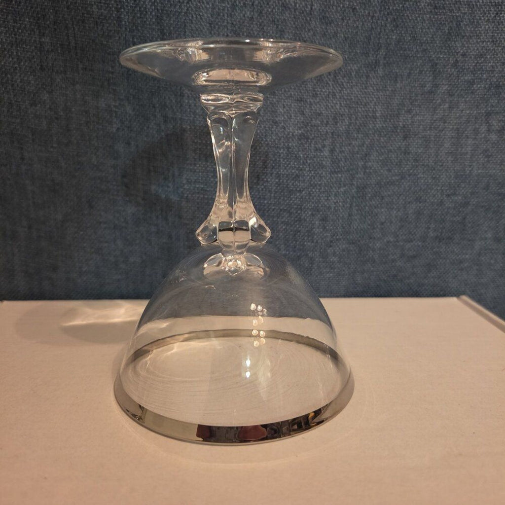 Tiffin Franciscan Brookmar Platinum Rim Champagne Coupe Sherbet Glass Set of 5