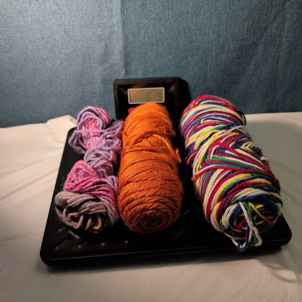 Assorted Yarn Set 9oz Mixed Rainbow Retro Stripe Orange Pink Purple 3 Skeins