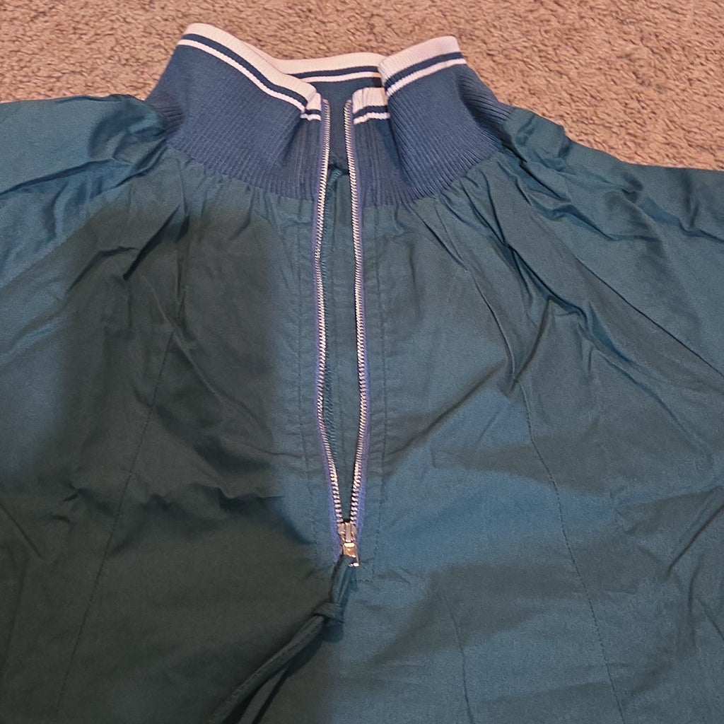 1/4 Zip Pullover Green Jacket Retro Slouchy Size S Casual Windbreaker
