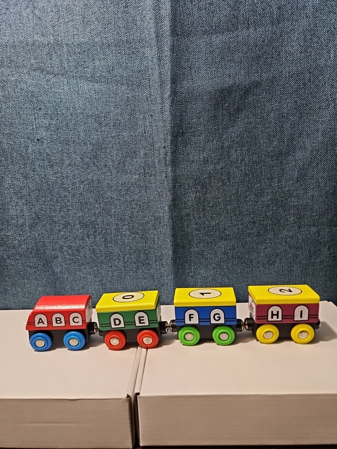 Wooden Magnetic Train Set 13 pc | Alphabet Letters A-Z & Numbers 0-10