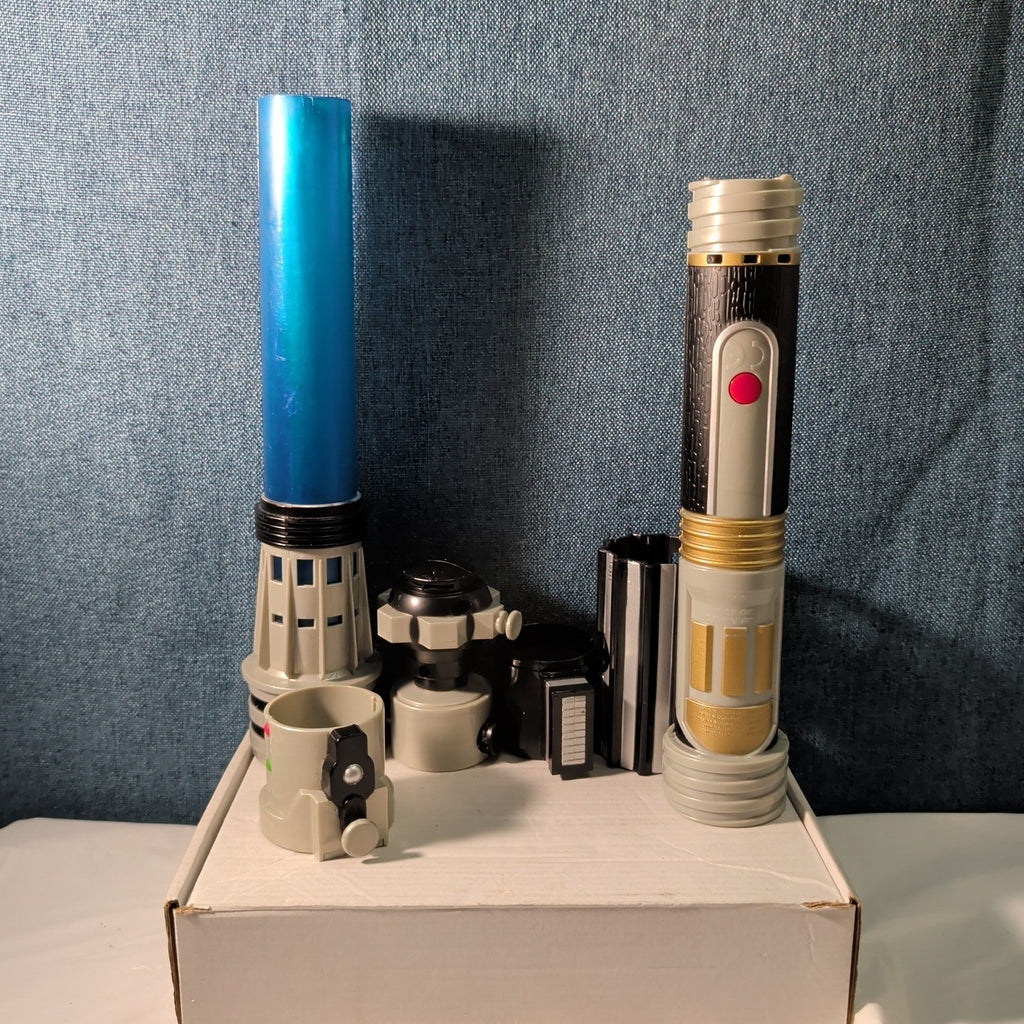 Star Wars Hasbro LFL 2007 Build Your Own Lightsaber Set Obi-Wan Blue TESTED WORK