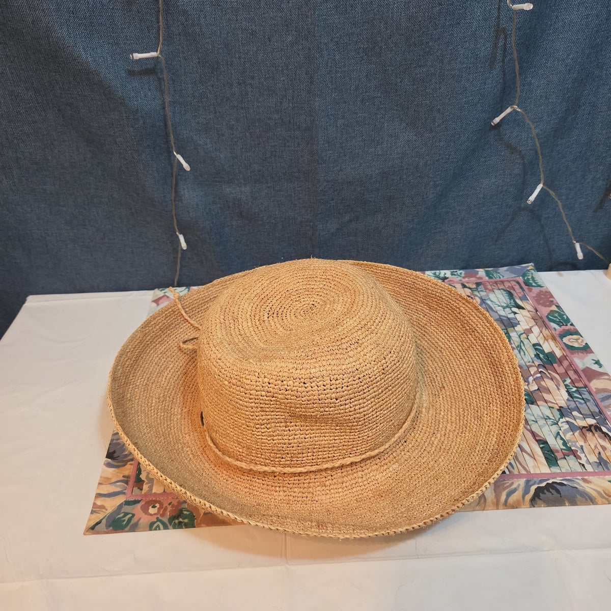 Scala 100% Raffia Wide Brim Sun Hat Natural Straw Summer Beach