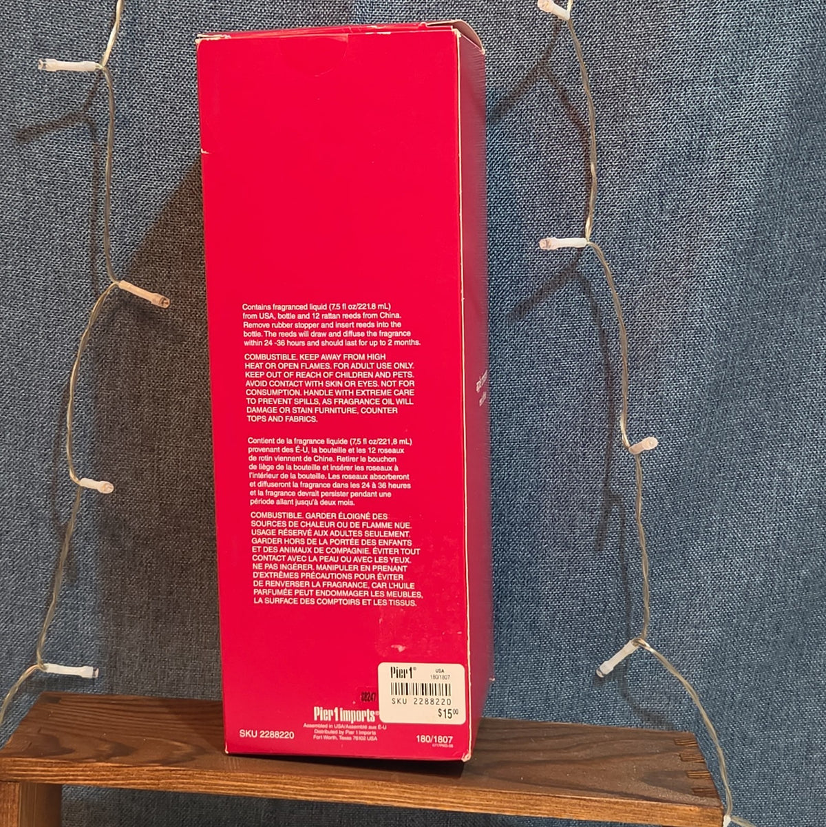 Pier 1 Imports Apple Cinnamon Reed Diffuser Red Glass