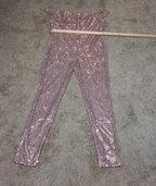 Rose Gold Sequin Off Shoulder Party Jumpsuit Romper  XL