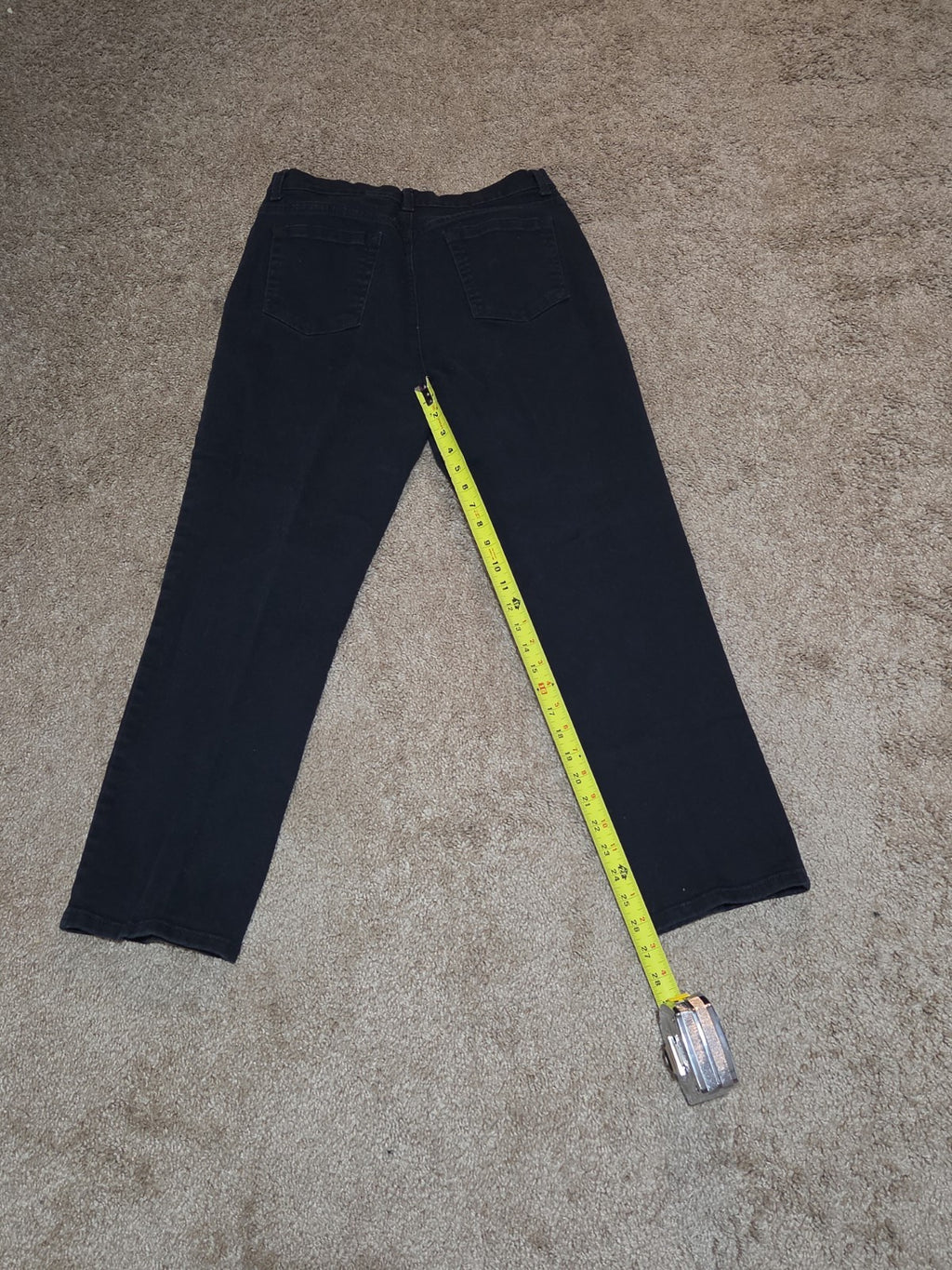 Gloria Vanderbilt Amanda Black Jeans 14p Stretch Denim High Rise Tapered Used