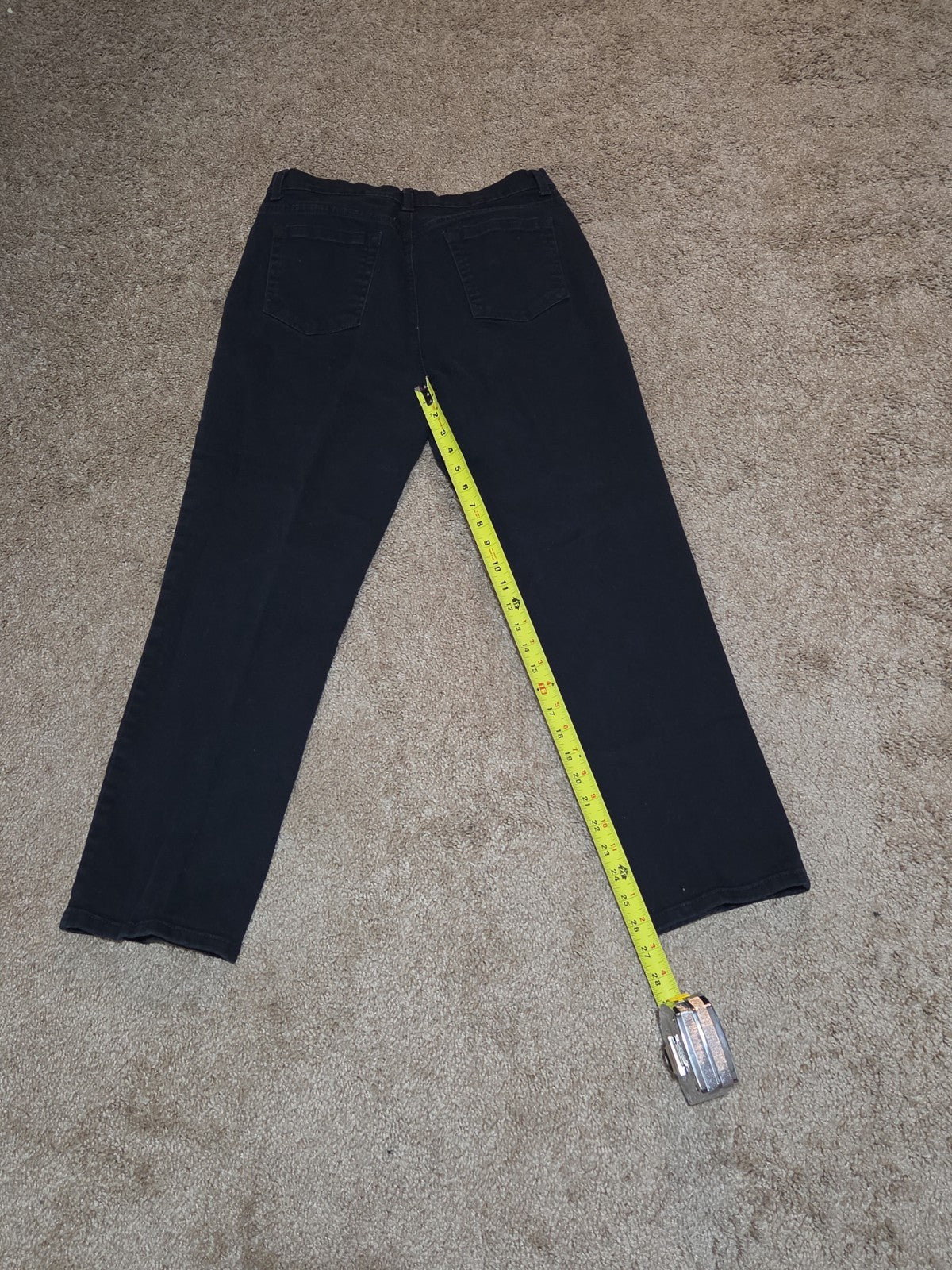 Gloria Vanderbilt Amanda Black Jeans 14p Stretch Denim High Rise Tapered Used