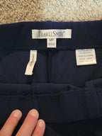 TravelSmith Pants Womens MP Navy Blue Wide Leg Stretch Travel Pull On Style 3212