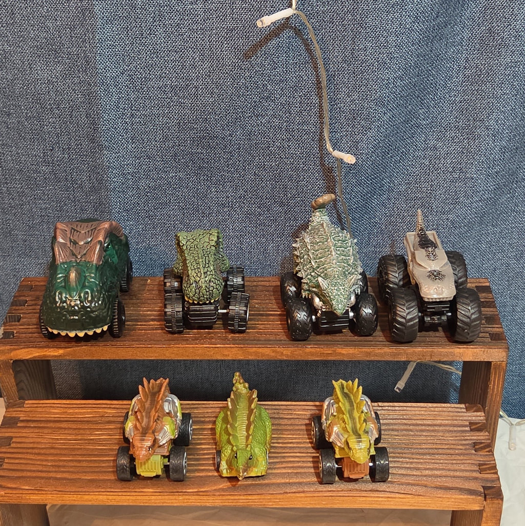Lot Of 7 Dinosaur Monster Trucks, Vehicles Plastic