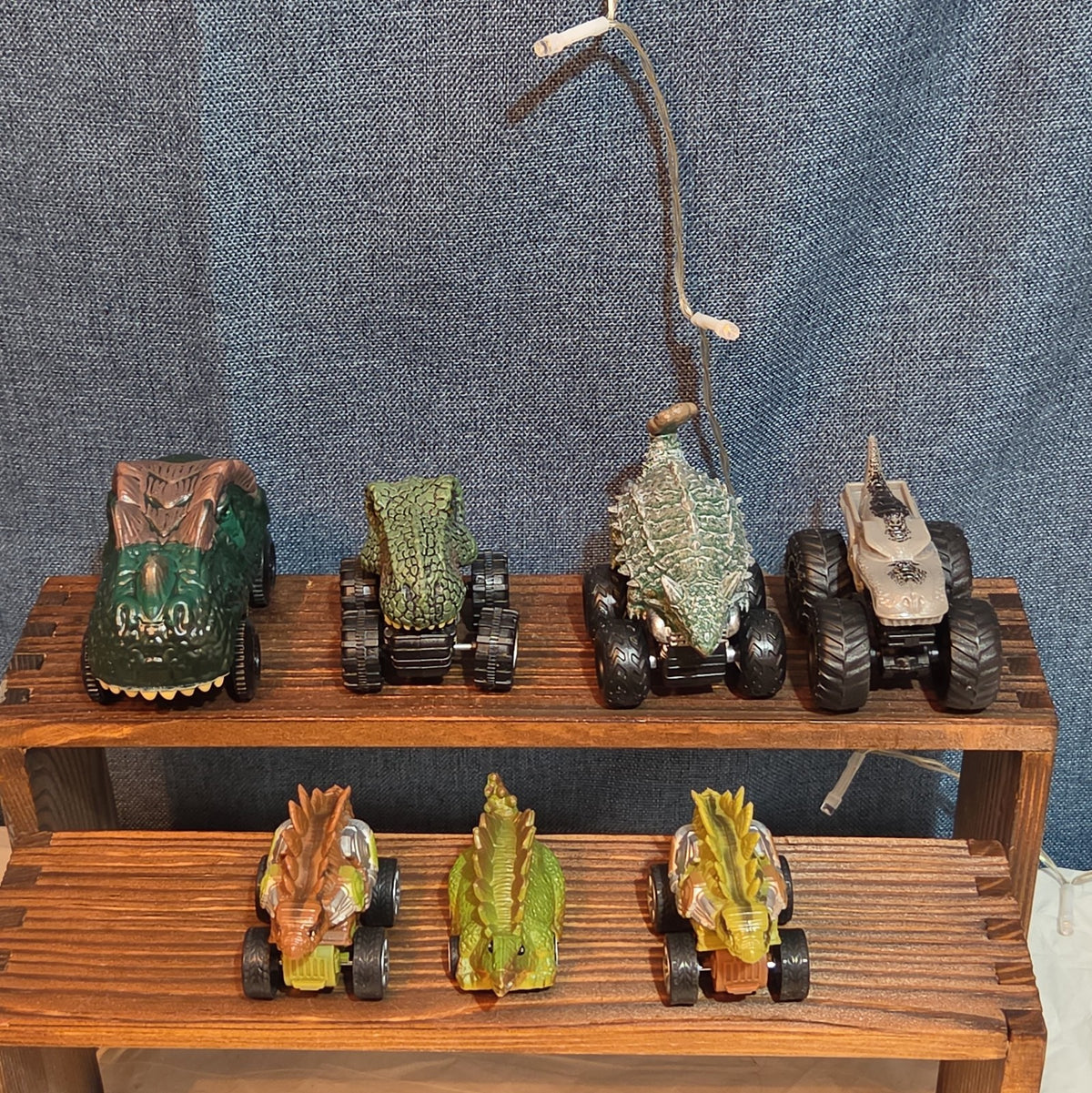 Lot Of 7 Dinosaur Monster Trucks, Vehicles Plastic
