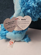 Retired Ty Beanie Boos Mandy Blue Poodle Plush 10" Medium Buddy |  Sparkle Eyes