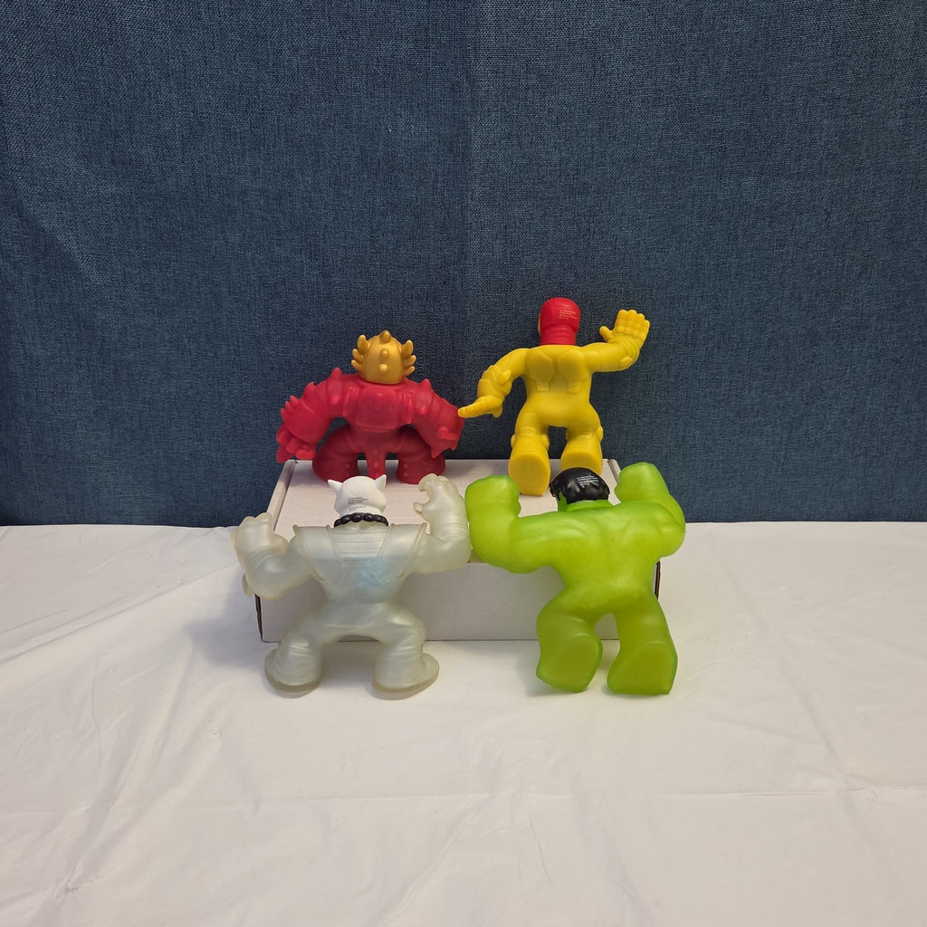 Goo Jit Zu Heroes Marvel Set of 4 Hulk Iron Man Pantaro Blazagon Squishy Toy