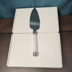 Mr & Mrs Wedding Cake Server Knife Set | Crystal Filled Bling Handle Stainless