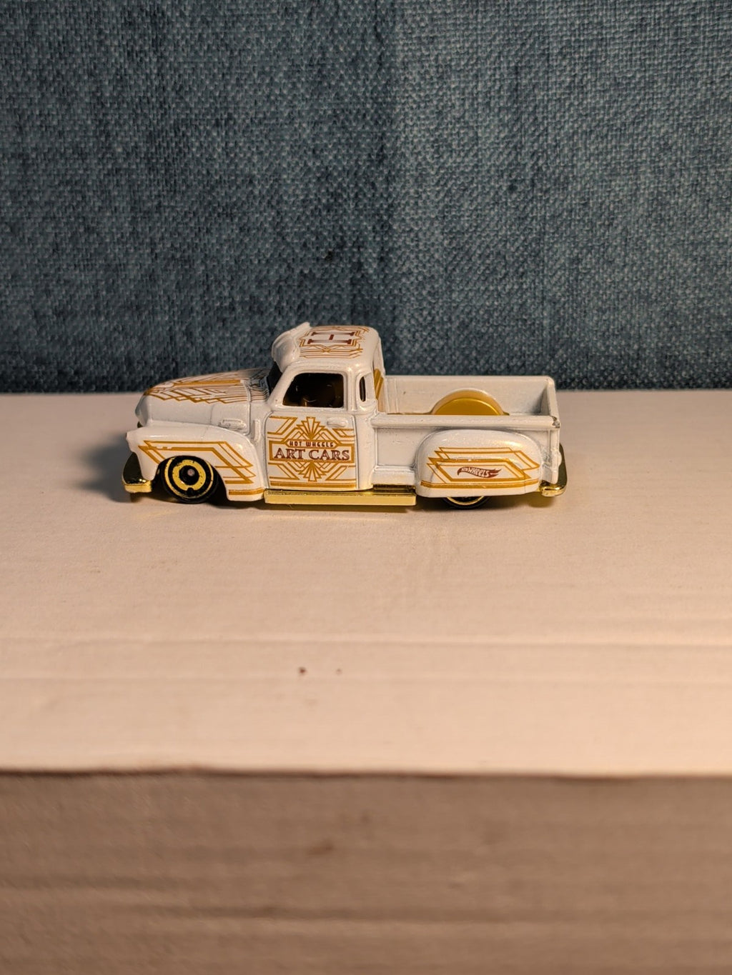 Hot Wheels La Troca | 2021 HW Art Cars White & Gold Lowrider Truck | Loose