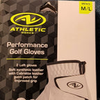 NEW Athletic Works Performance Golf Gloves 2-Pack | Size M/L | 2 Left Hand Glove