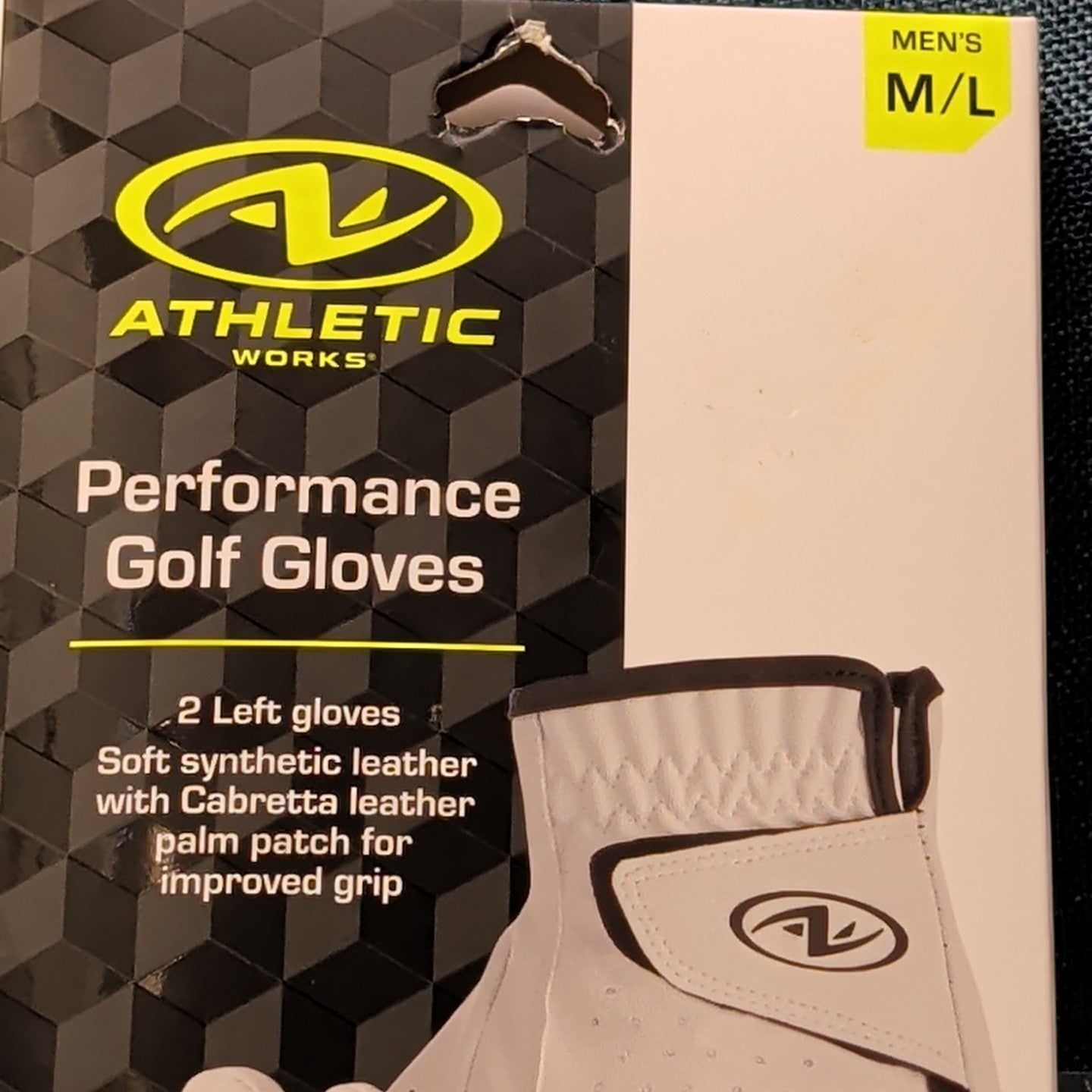 NEW Athletic Works Performance Golf Gloves 2-Pack | Size M/L | 2 Left Hand Glove