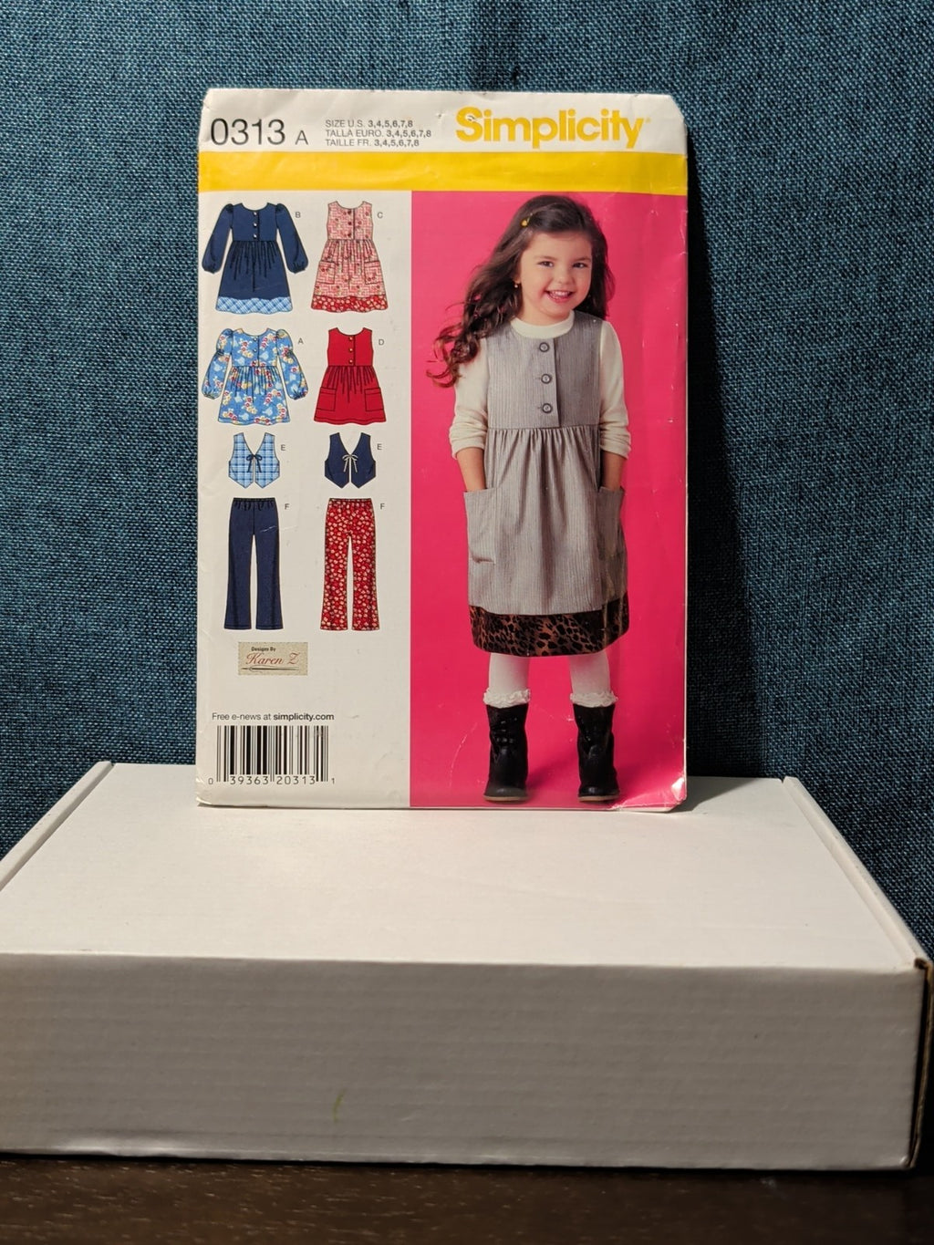 Simplicity 0313 Girls Wardrobe Pattern Sz 3-8 Jumper Vest Top Pants Uncut 2874