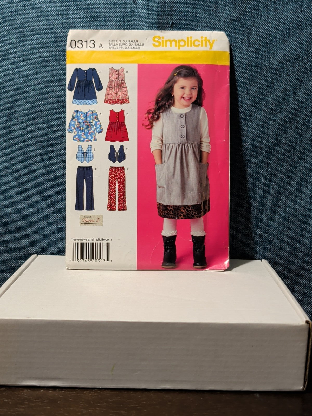 Simplicity 0313 Girls Wardrobe Pattern Sz 3-8 Jumper Vest Top Pants Uncut 2874
