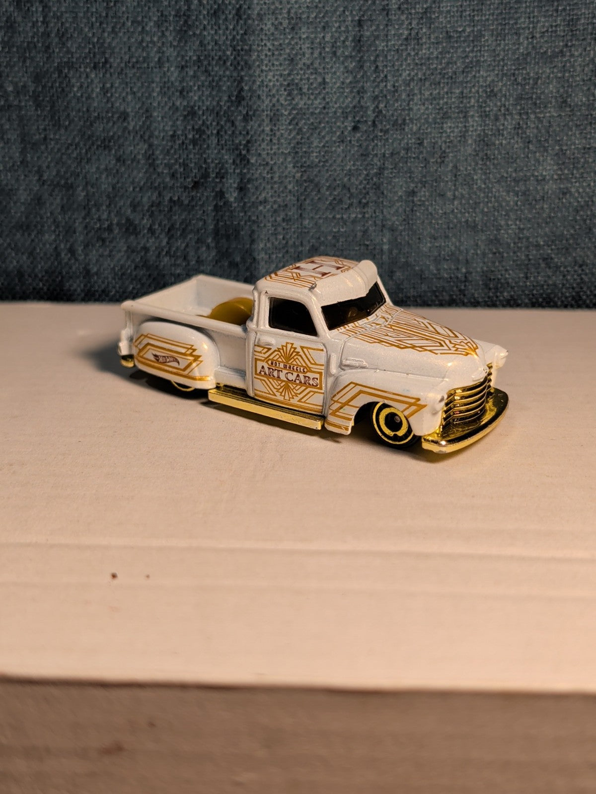 Hot Wheels La Troca | 2021 HW Art Cars White & Gold Lowrider Truck | Loose