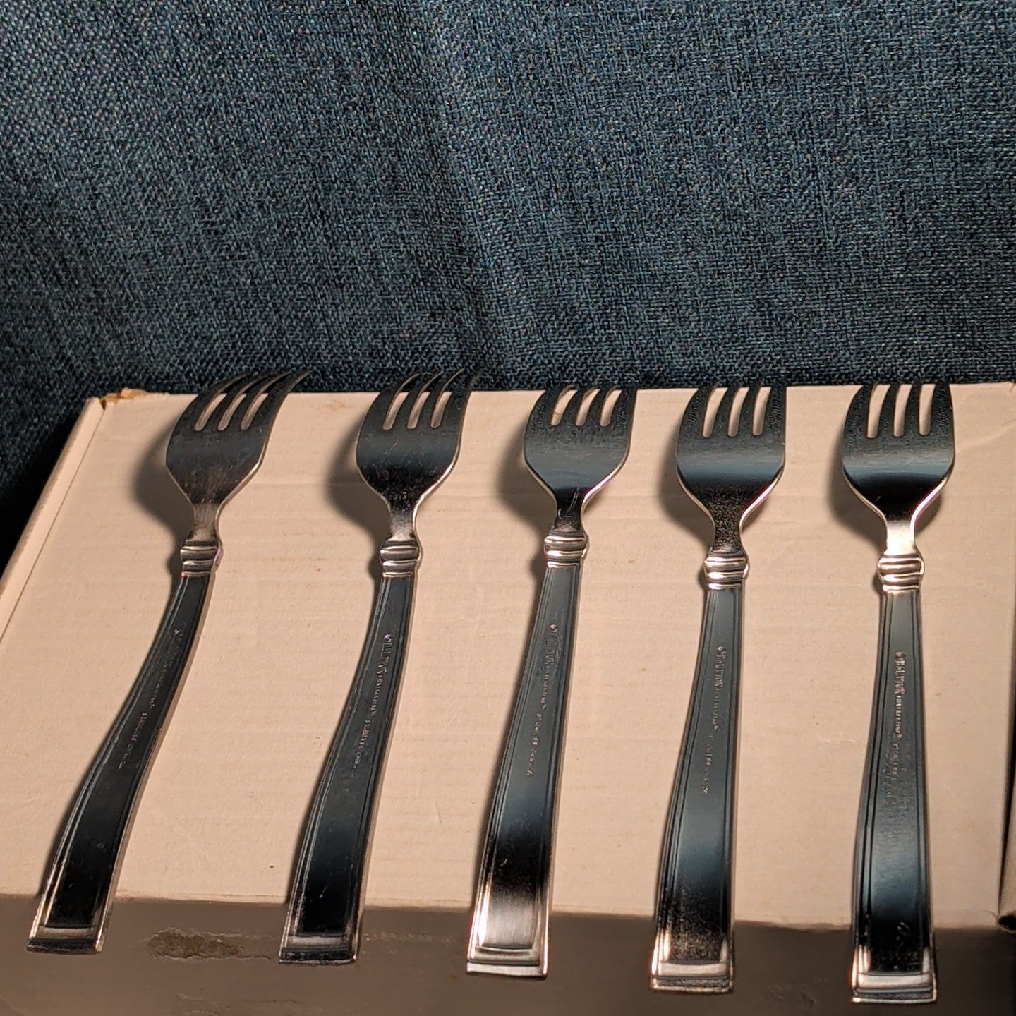 Set of 5 Hampton Silversmiths PORTFOLIO Glossy Forks | 18/0 Stainless 208