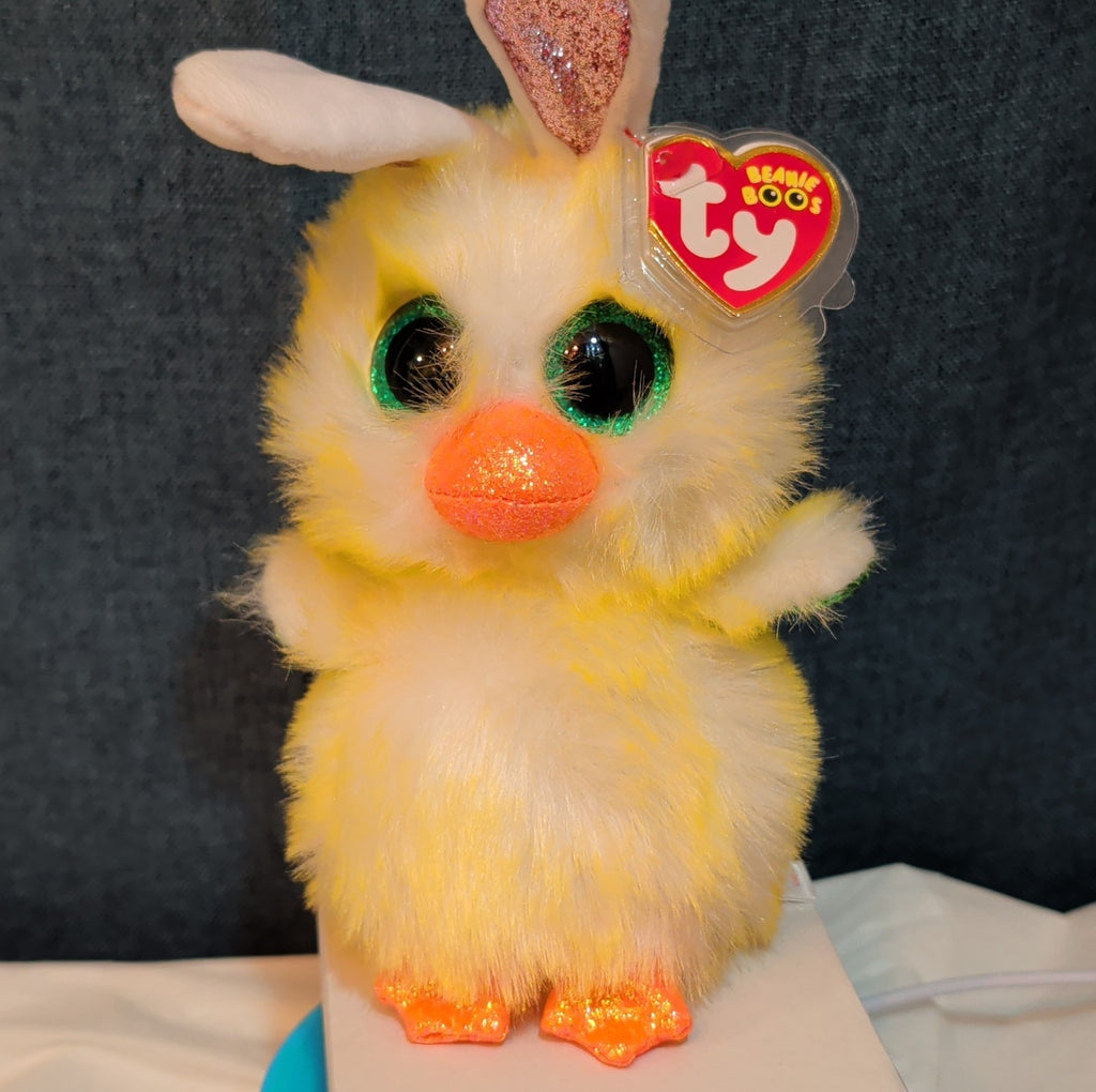 Ty Beanie Boos Coop The Easter Chick Bunny Ears Plush 6" Glitter Eyes NWT