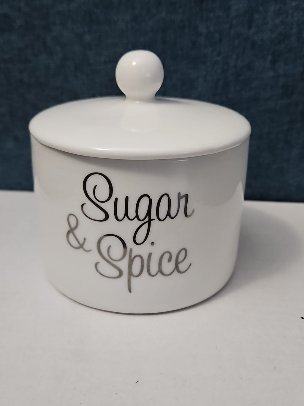 Ceramic Sugar Bowl with Lid | "Sugar & Spice"