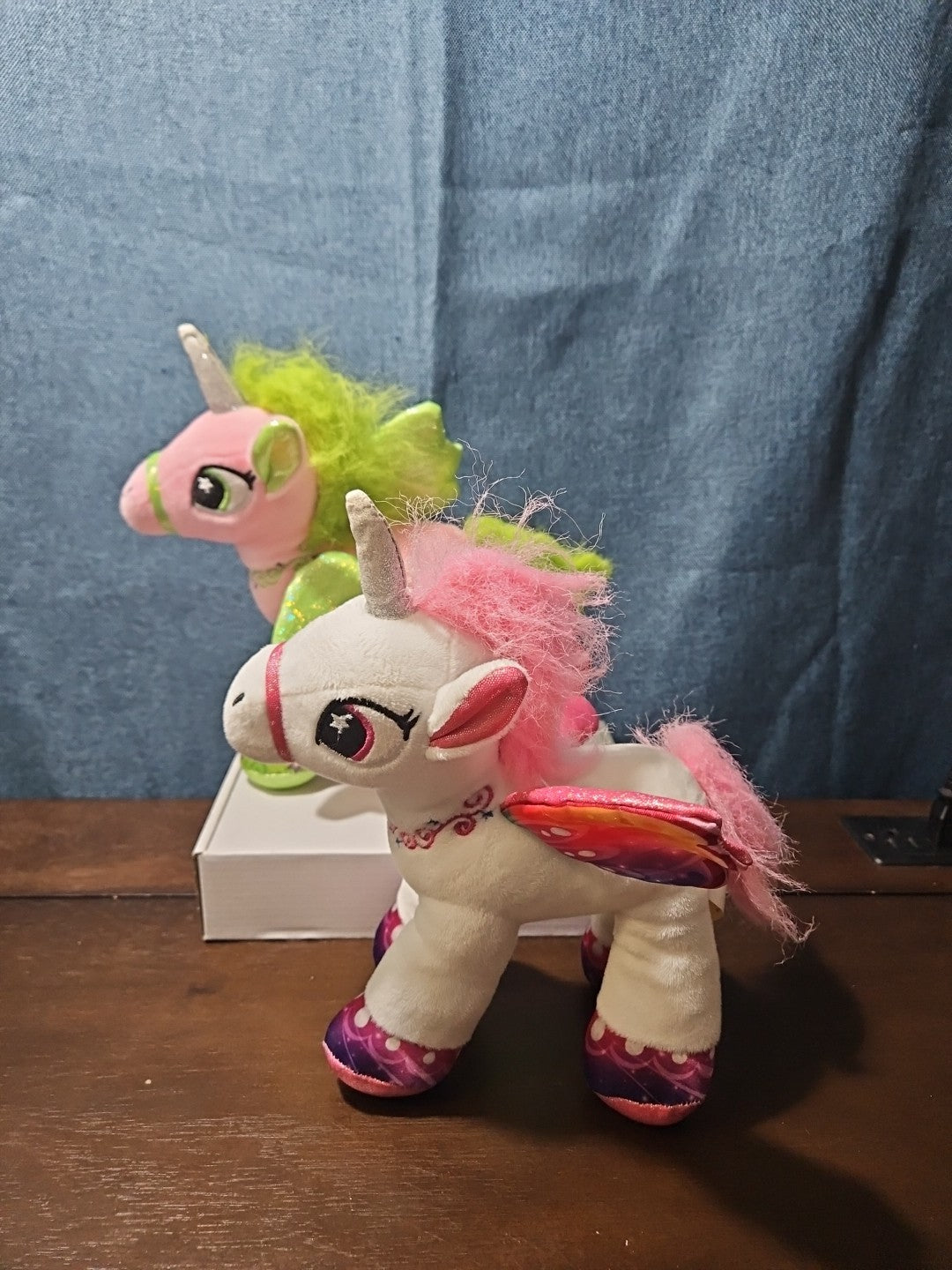 2 Star Eye Unicorn Plush Set | Pink & White Pegasus Stuffed Animals | Shimmer