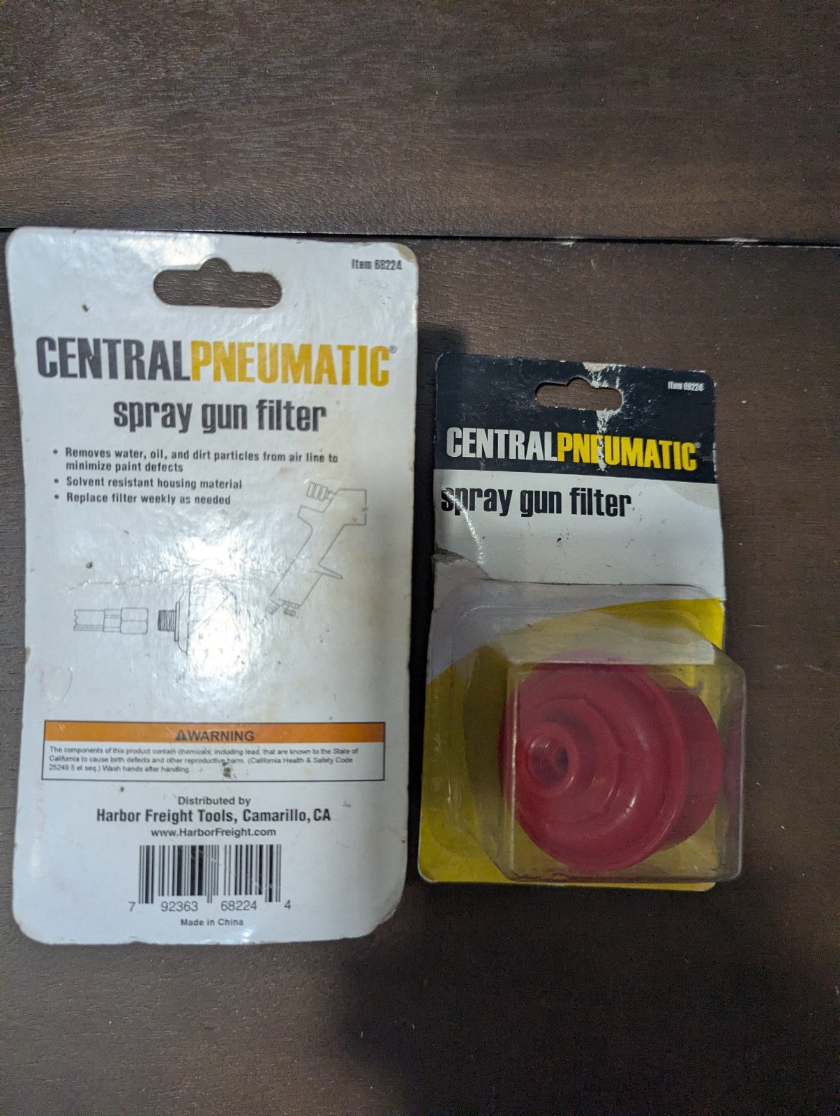 2 Central Pneumatic Inline Spray Gun Filters | Water Trap 1/4" NPT | NOS 88224