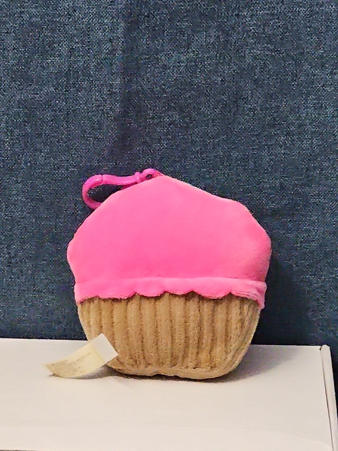 Dan Dee Cupcake Plush Keychain | Pink Happy Face Bag Clip | Kawaii Food Stuffed