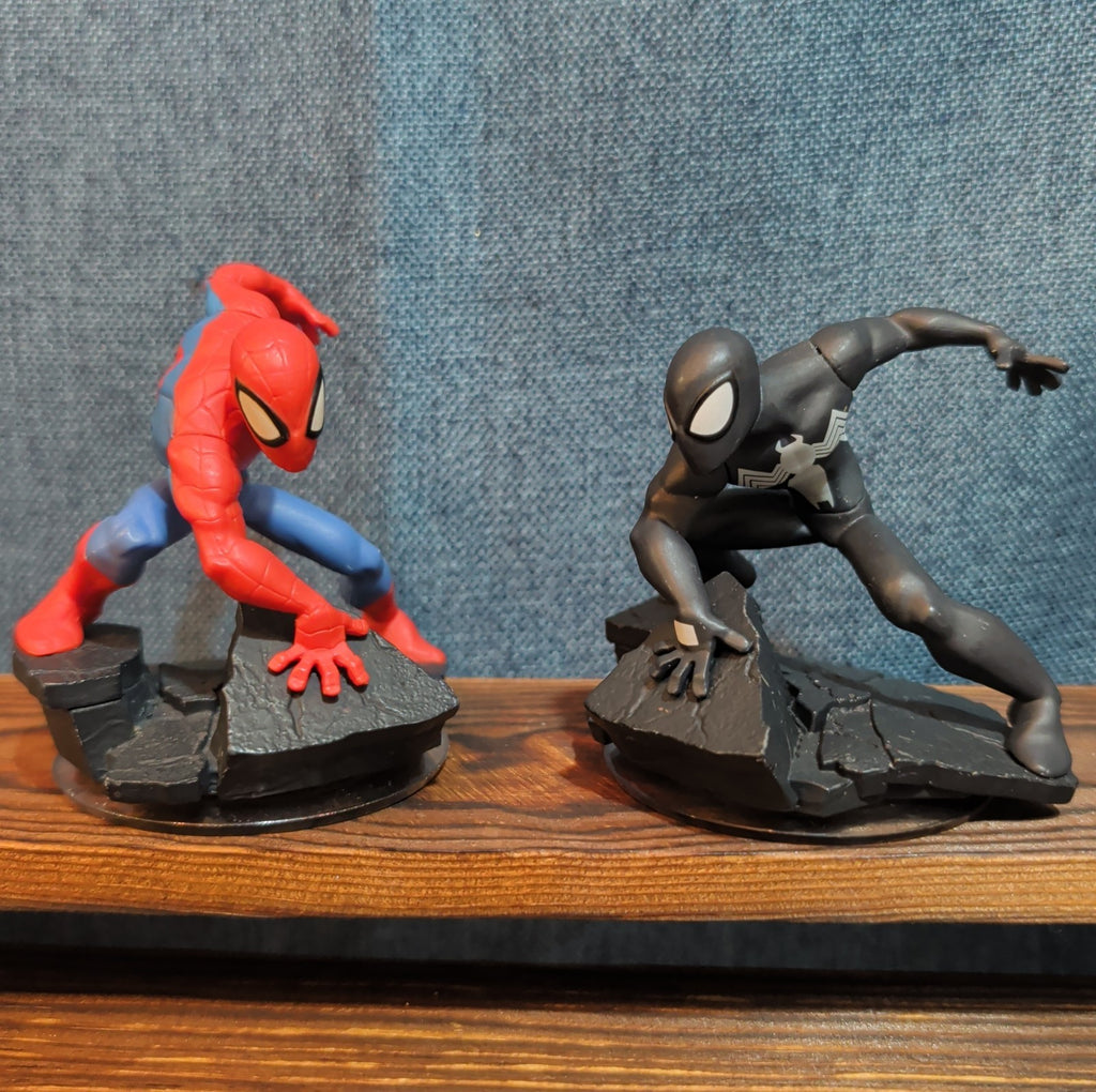 Disney Infinity 2.0 Spider-Man Black Red Suit 2 Figure Lot PVC Loose