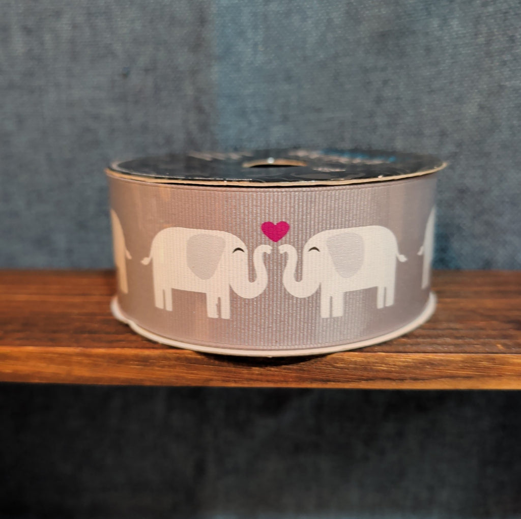 Ribbon Boutique Elephant Heart Grosgrain 1.5 in x 3 yd elephant