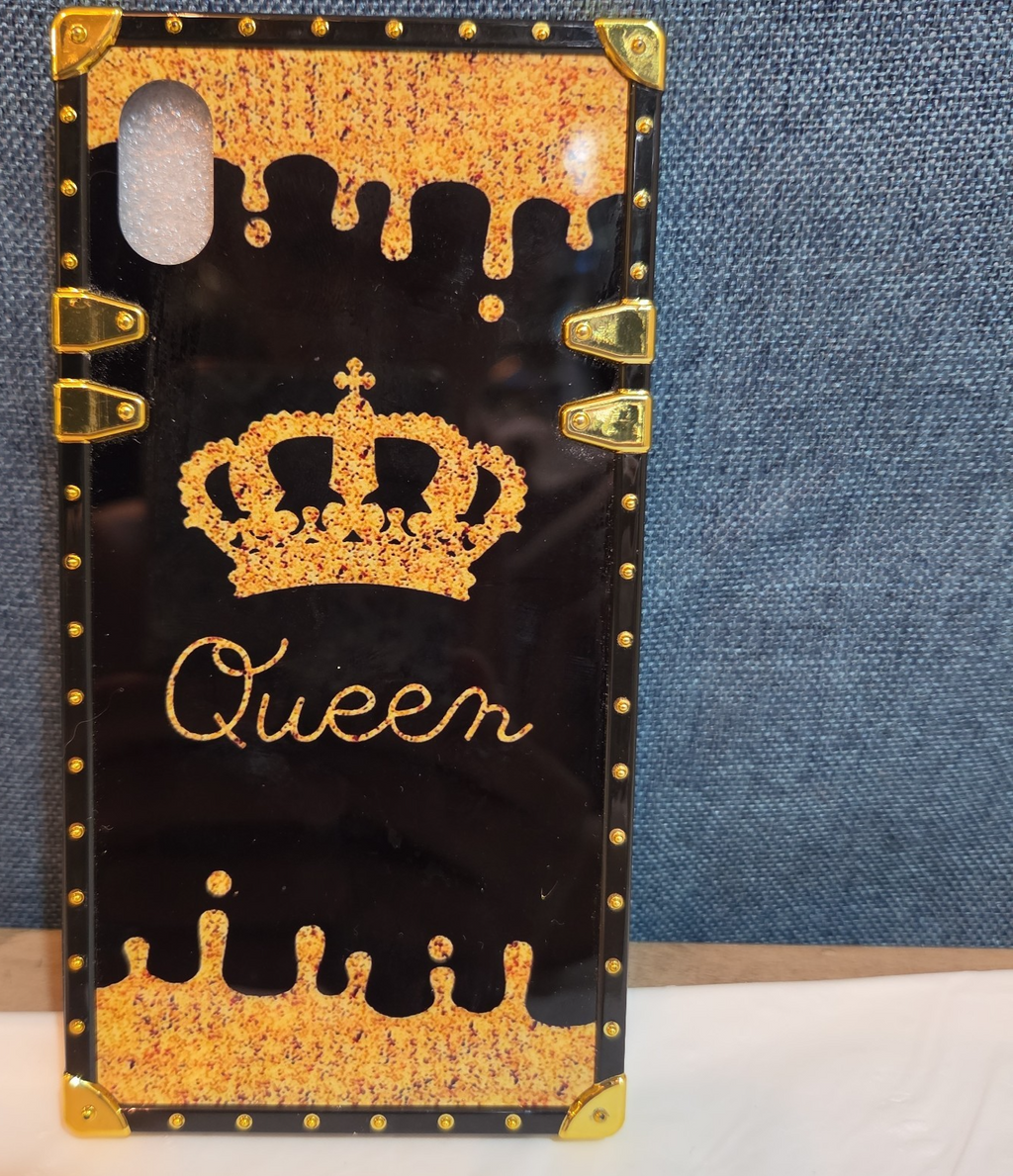 Boutique Samsung Galaxy Queen Crown Gold Square Case Shockproof