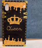 Boutique Samsung Galaxy Queen Crown Gold Square Case Shockproof