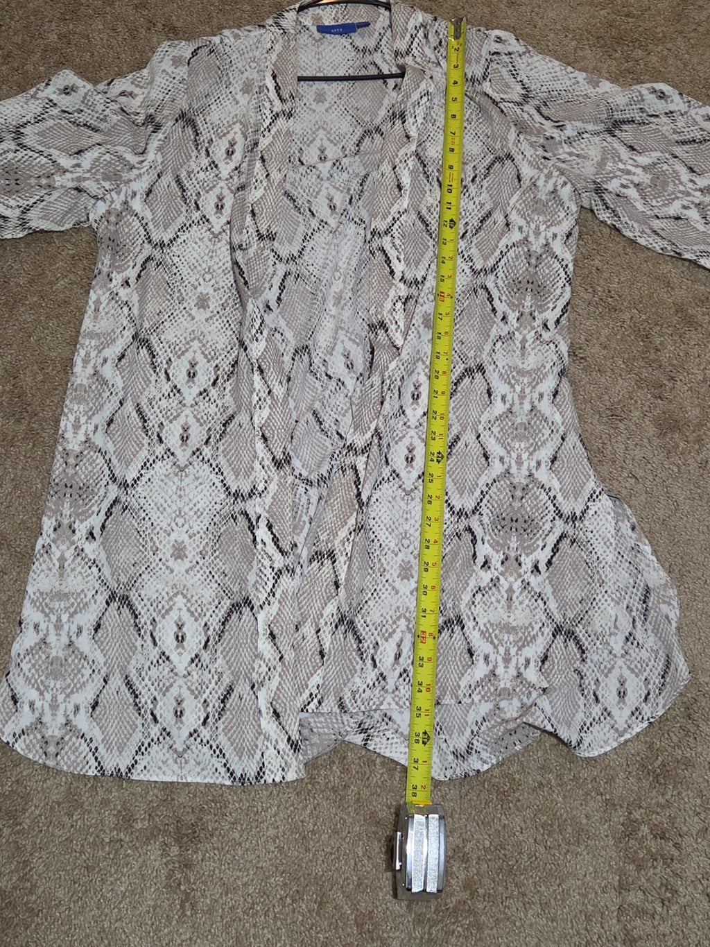 Apt 9 Snakeskin Kimono Cardigan Animal Print Top L/XL Gently Worn RN 73277